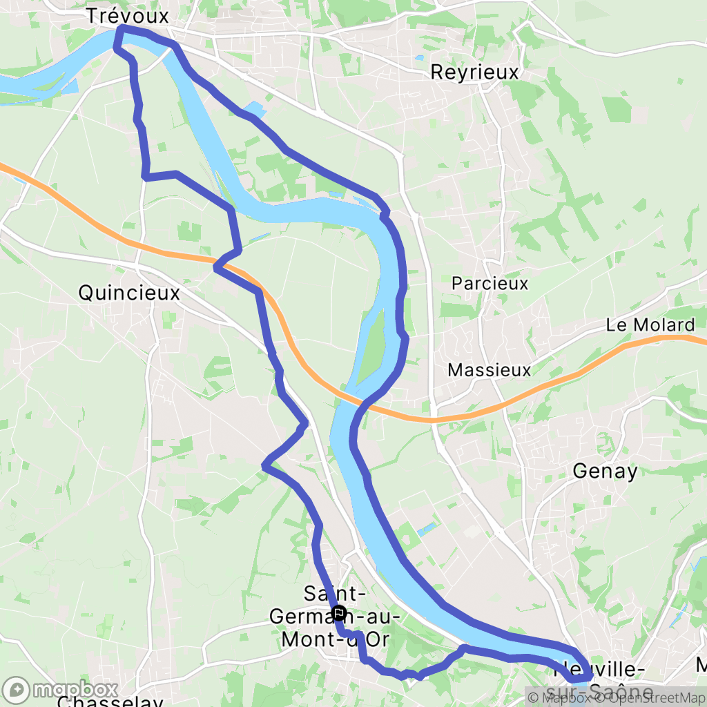 Saint-Germain-au-Mont-d'Or : carte du parcours de randonnée - France