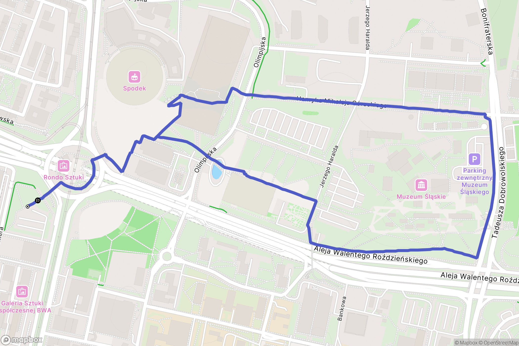 Katowice: mapa trasy - Poland