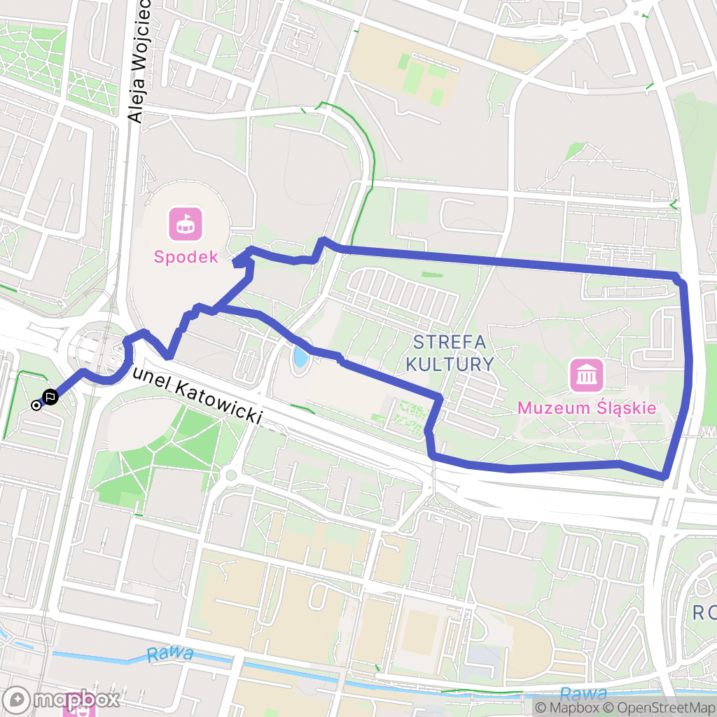 Katowice: mapa trasy - Poland