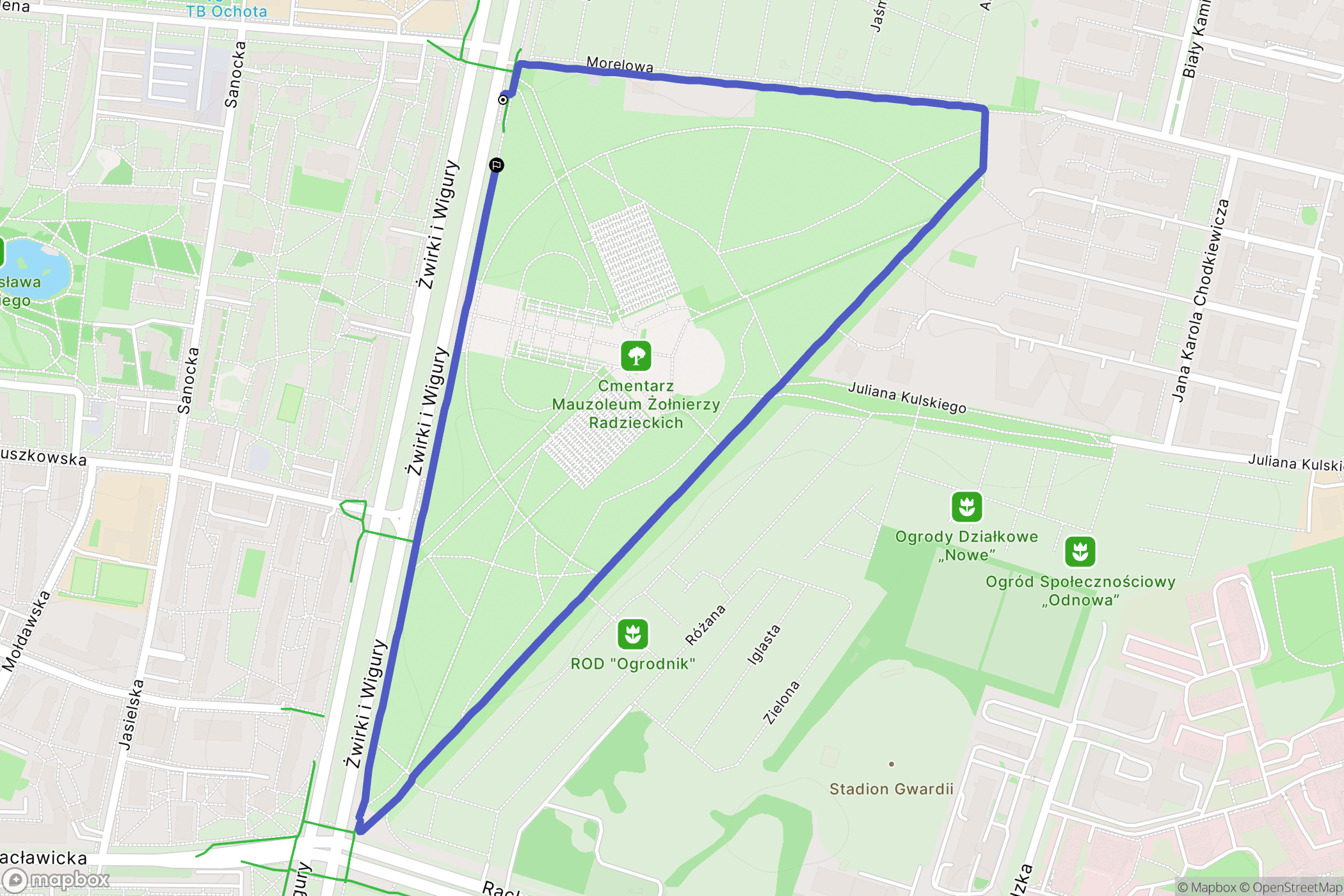 Warszawa: mapa trasy - Poland
