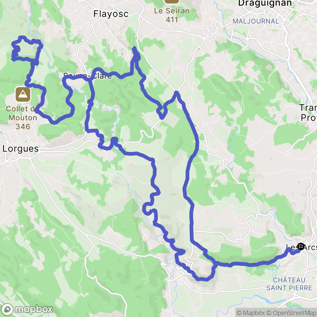 Les Arcs : carte du parcours de randonnée - France