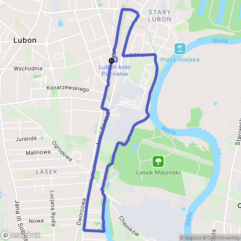 Luboń: mapa trasy - Poland
