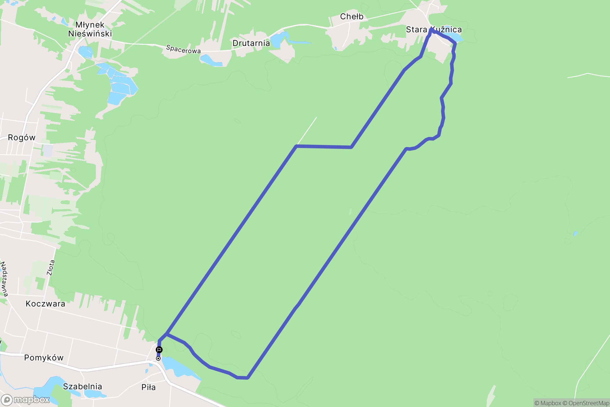 Piła: mapa trasy - Poland