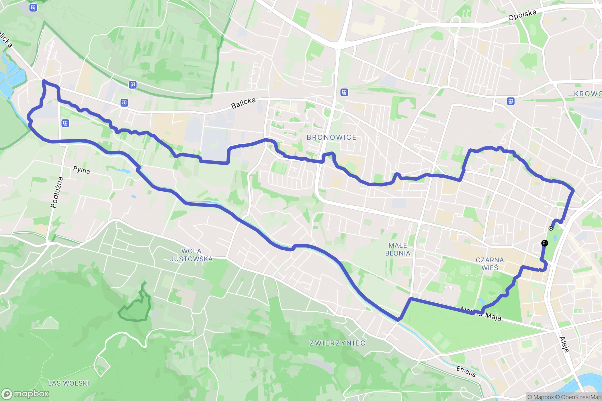 Kraków: mapa trasy - Poland