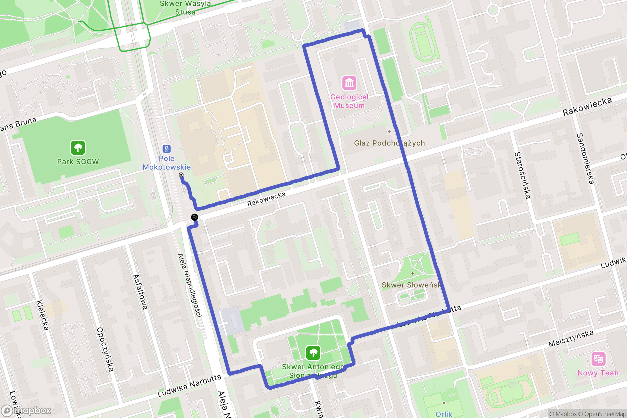 Warszawa: mapa trasy - Poland