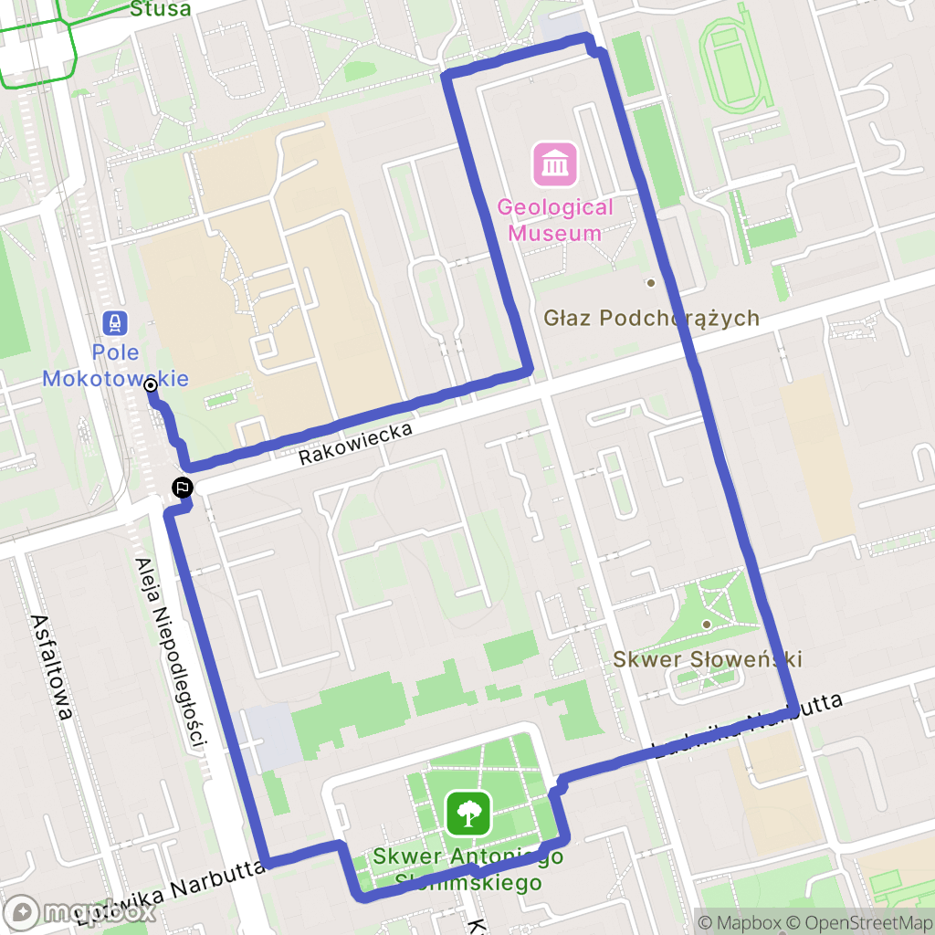 Warszawa: mapa trasy - Poland