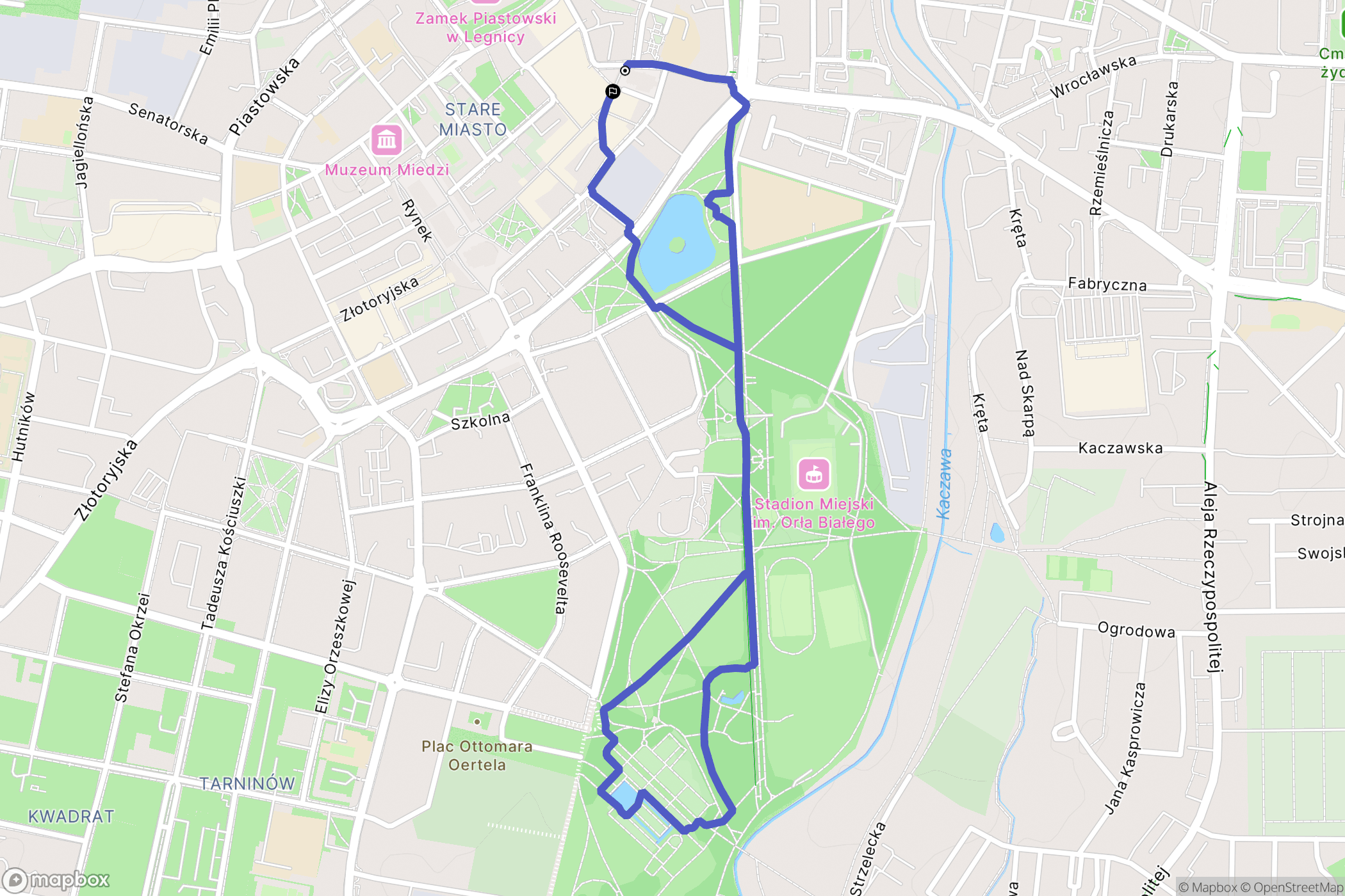 Legnica: mapa trasy - Poland