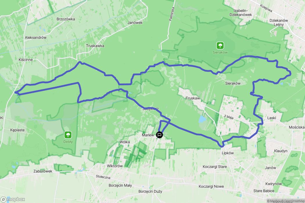Mariew: mapa trasy - Poland