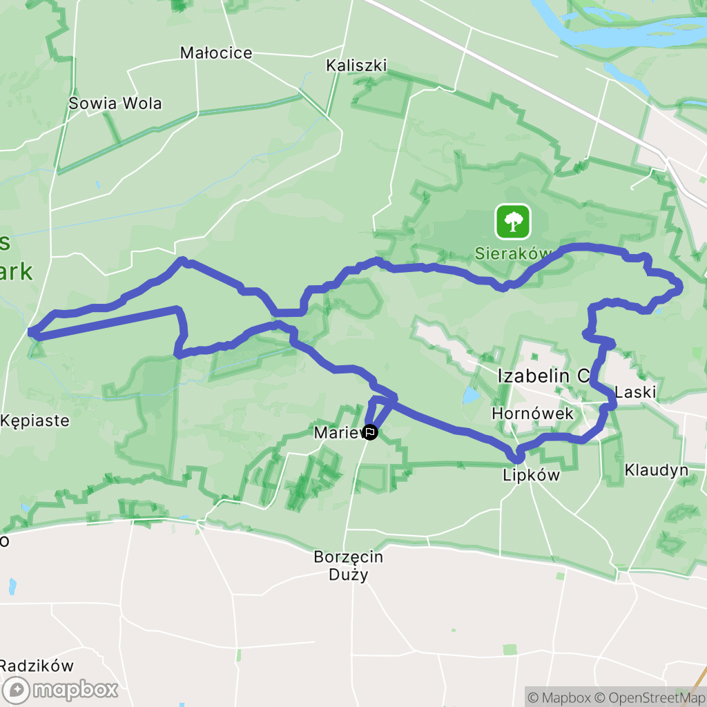 Mariew: mapa trasy - Poland