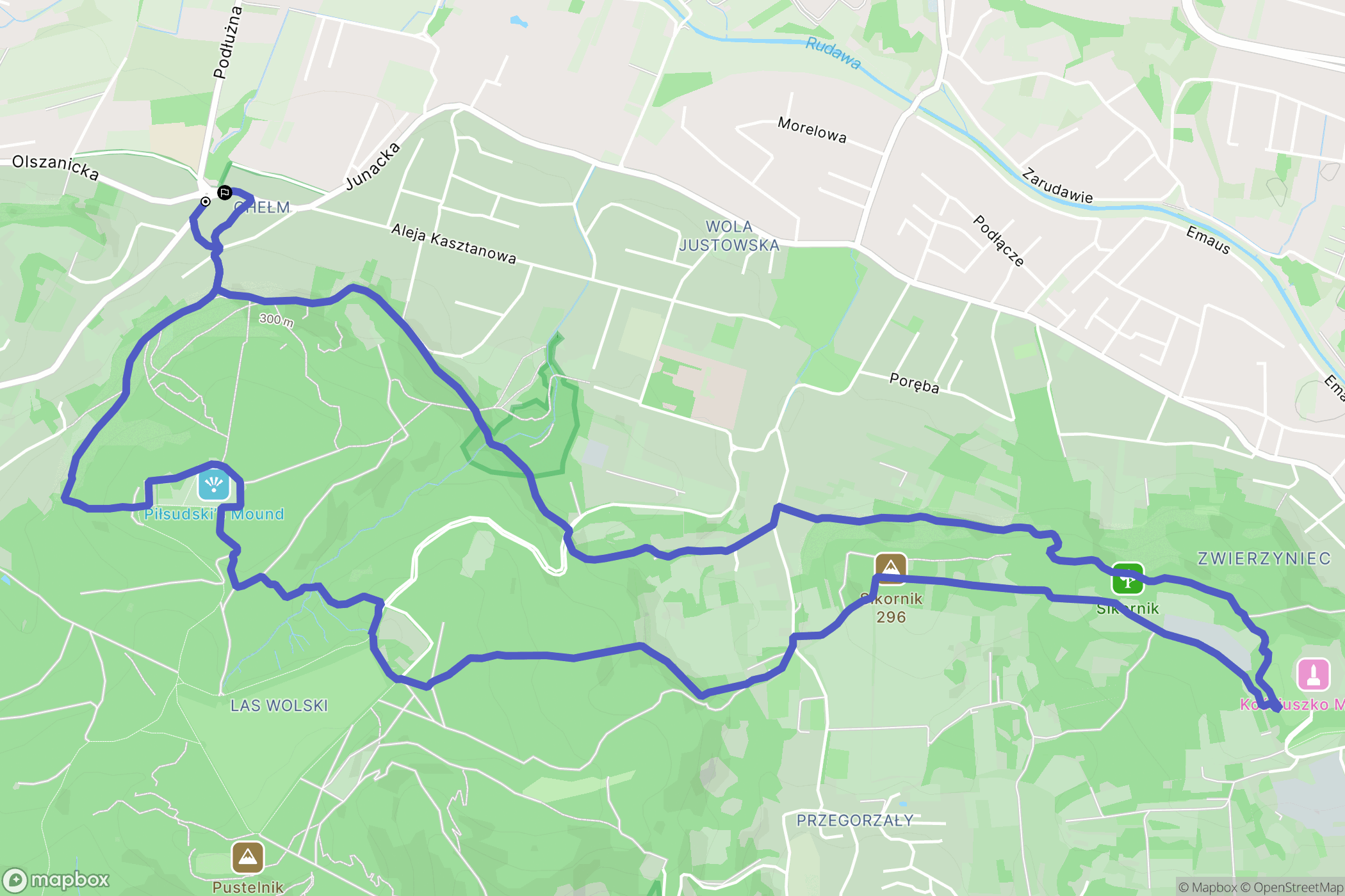 Kraków: mapa trasy - Poland