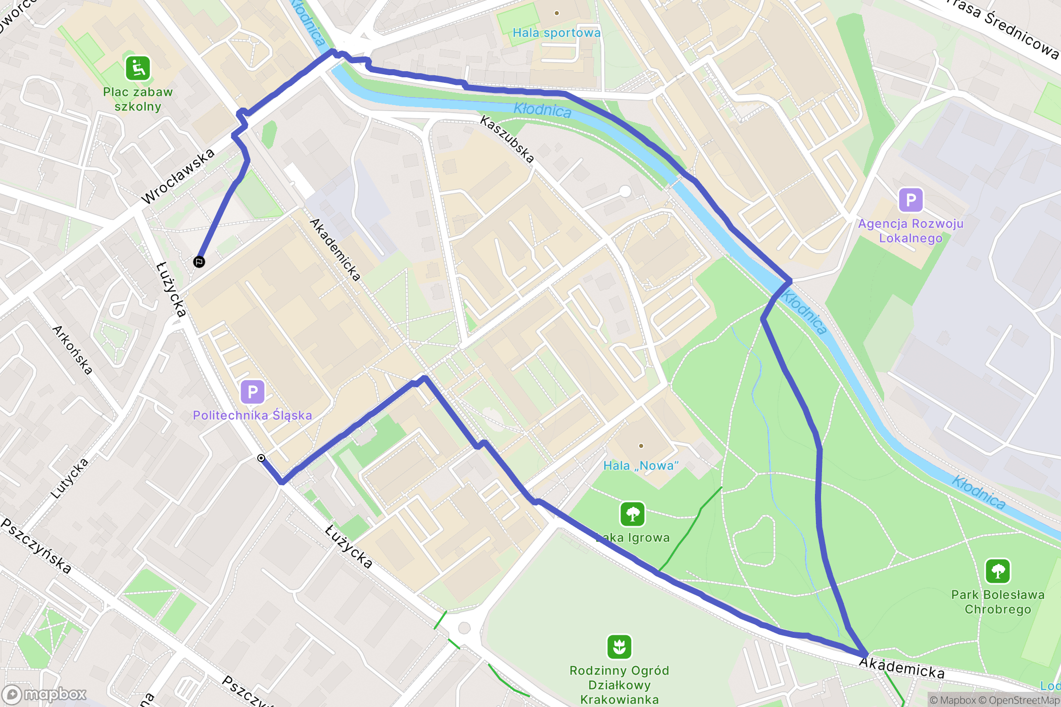 Gliwice: mapa trasy - Poland