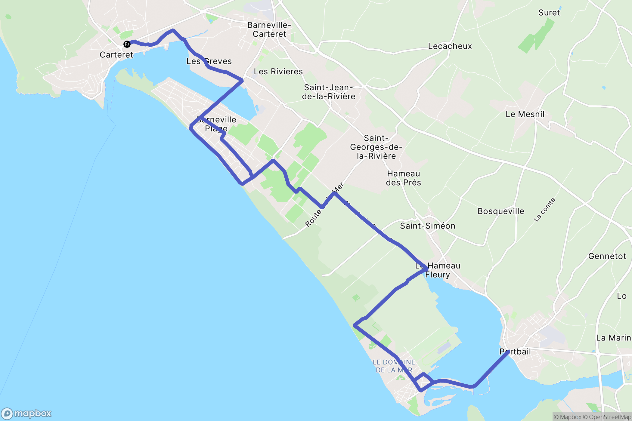 Barneville-Carteret : carte du parcours de randonnée - France