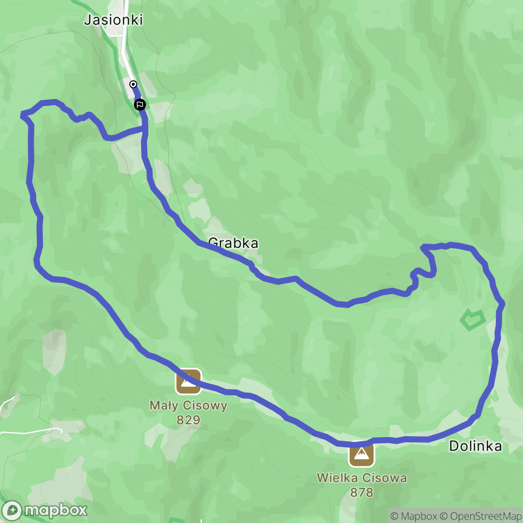 Jaworze: mapa trasy - Poland