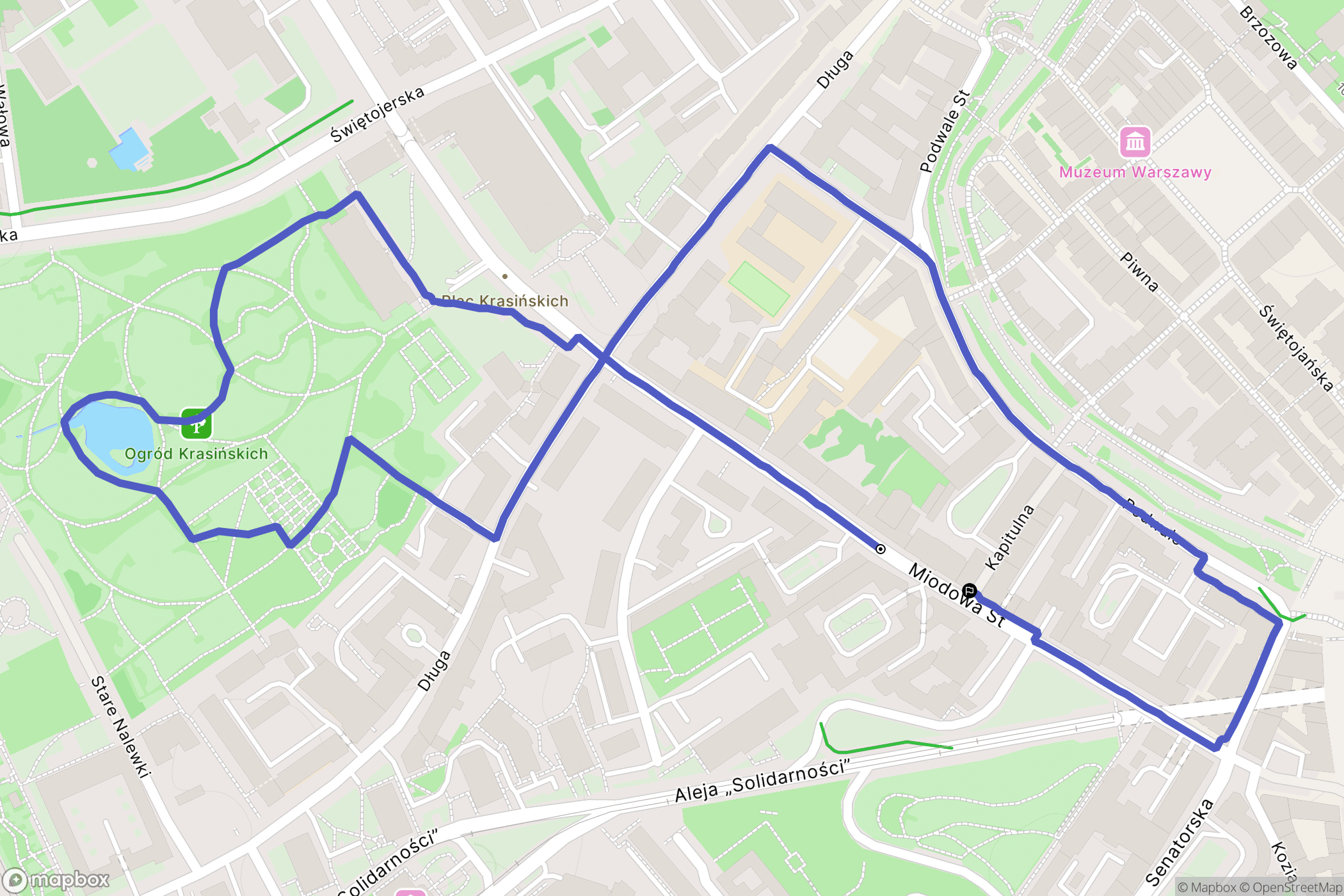 Warszawa: mapa trasy - Poland