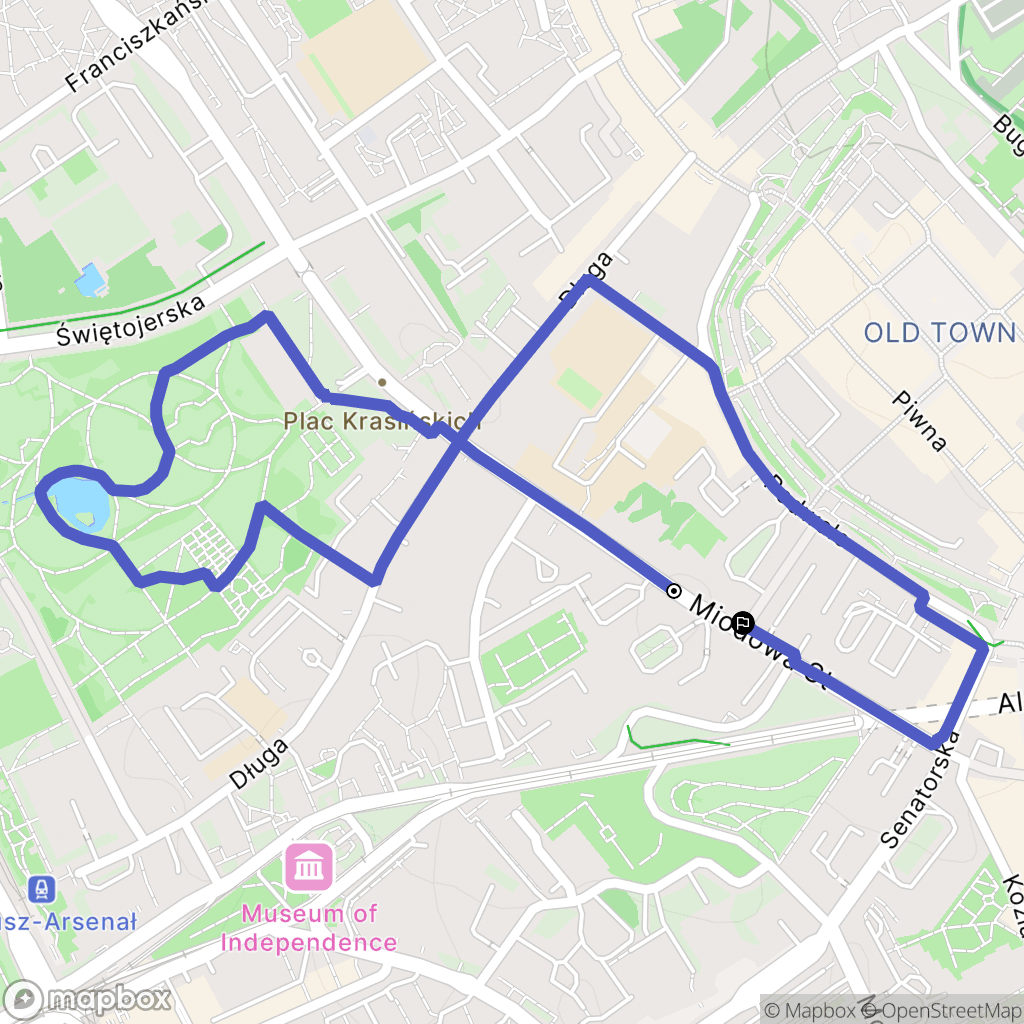 Warszawa: mapa trasy - Poland