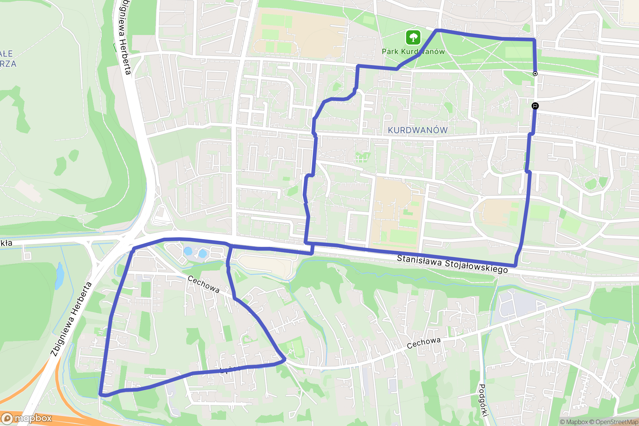 Kraków: mapa trasy - Poland