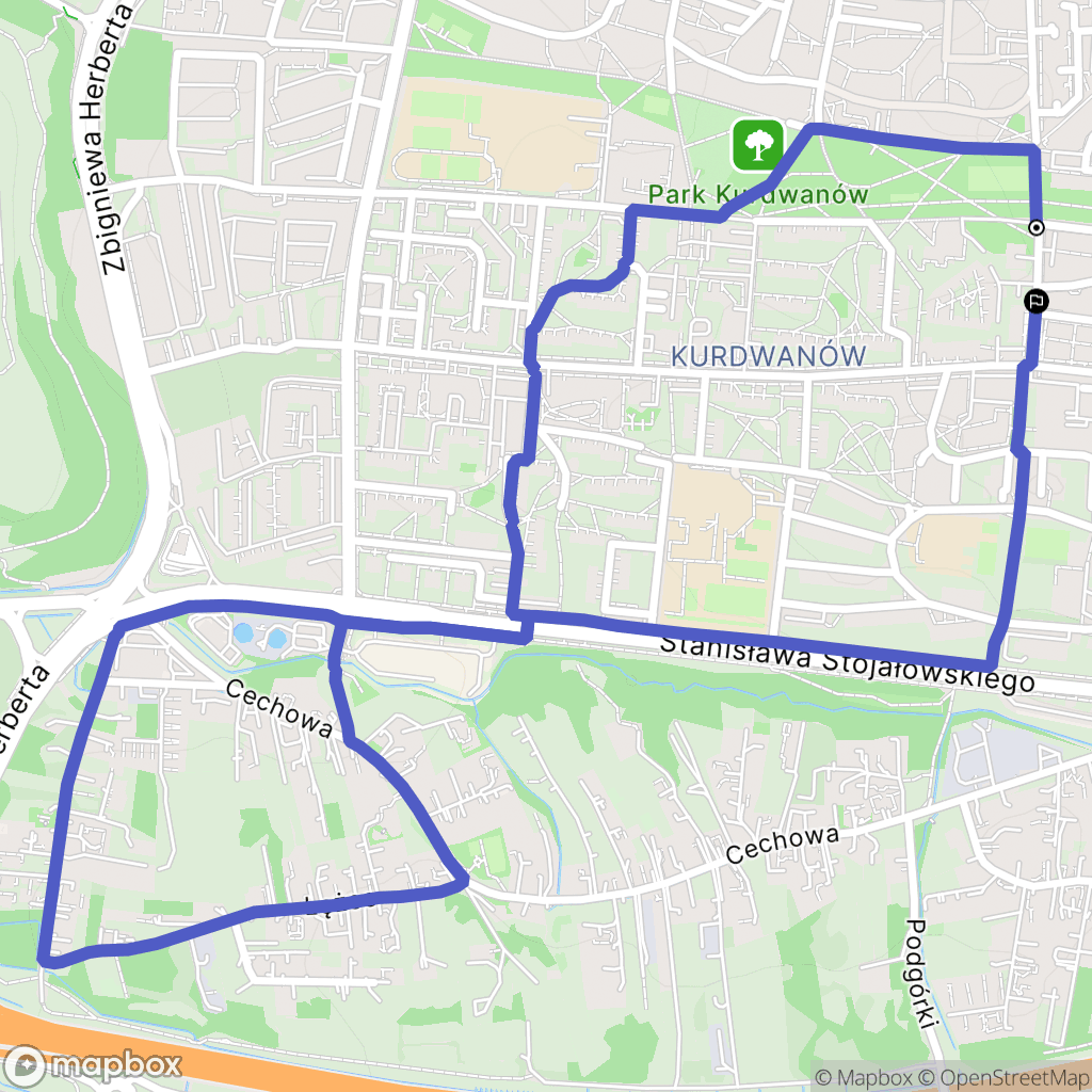 Kraków: mapa trasy - Poland