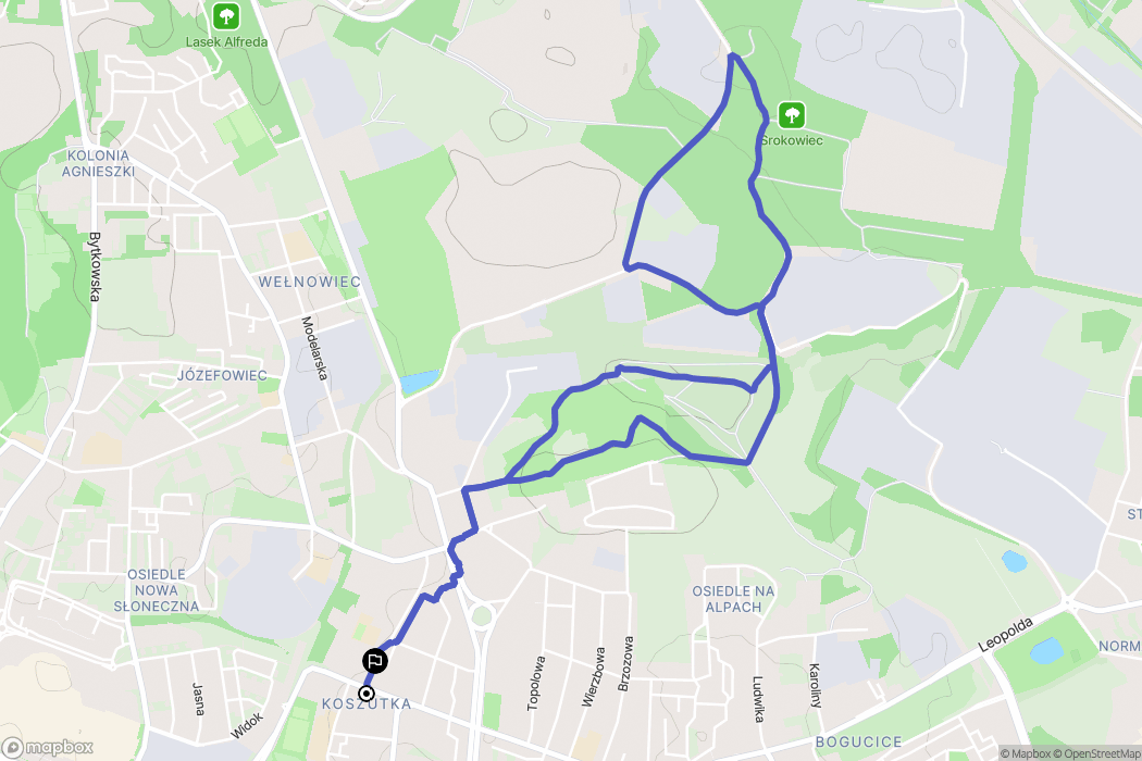 Katowice: mapa trasy - Poland
