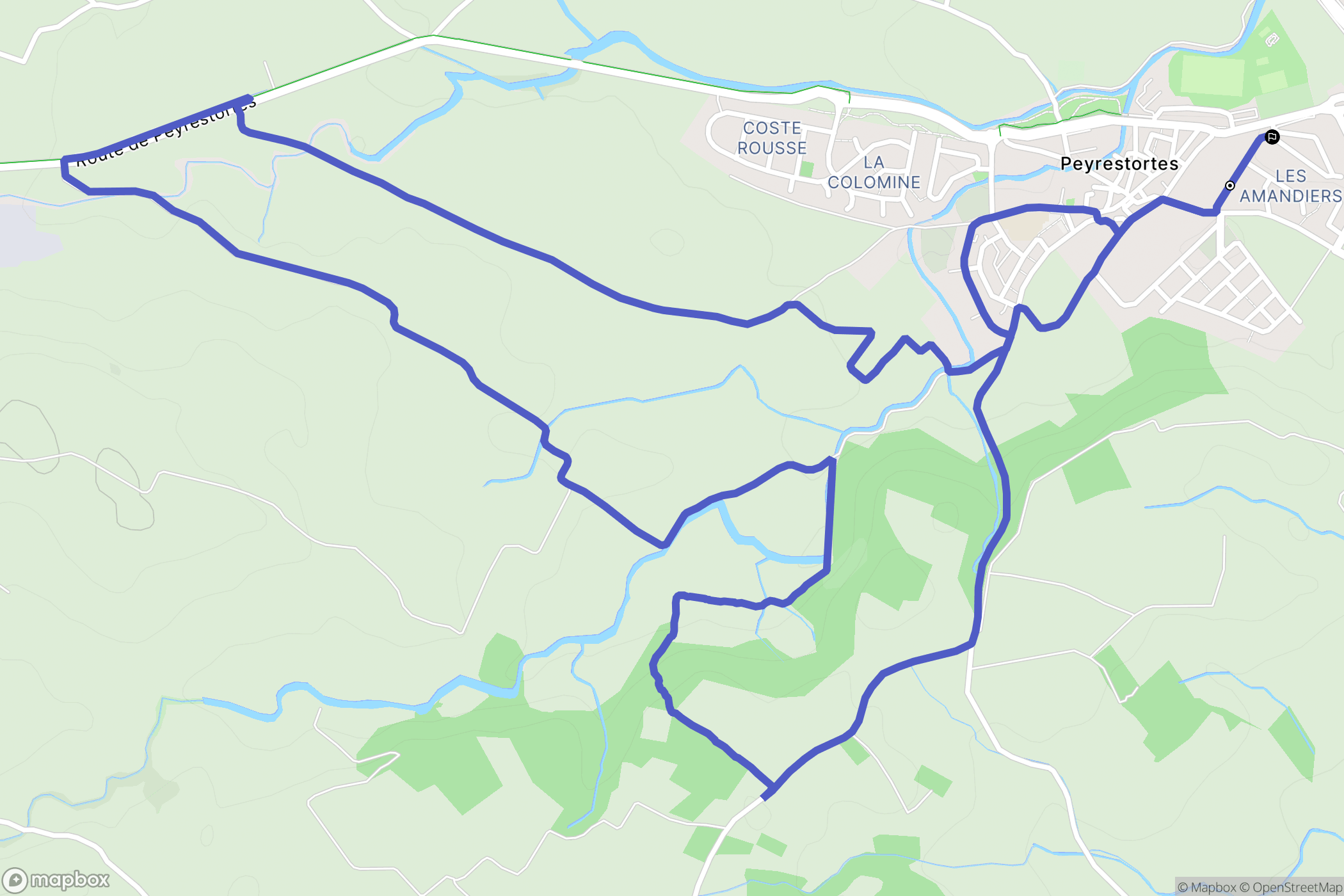 Peyrestortes : carte du parcours de randonnée - France