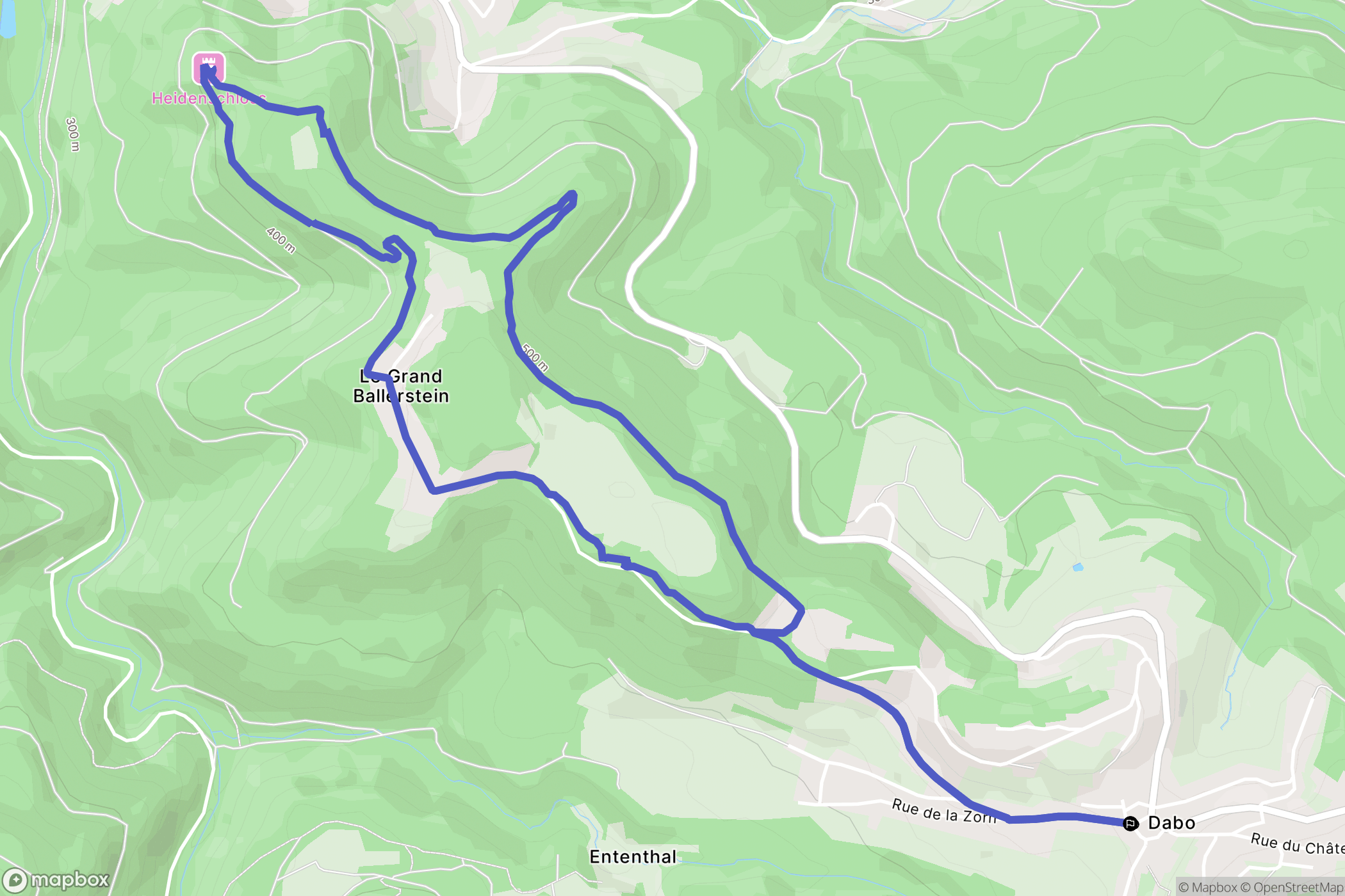 Dabo : carte du parcours de randonnée - France