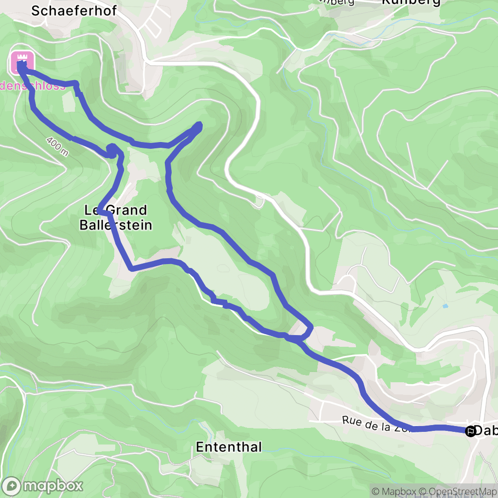 Dabo : carte du parcours de randonnée - France