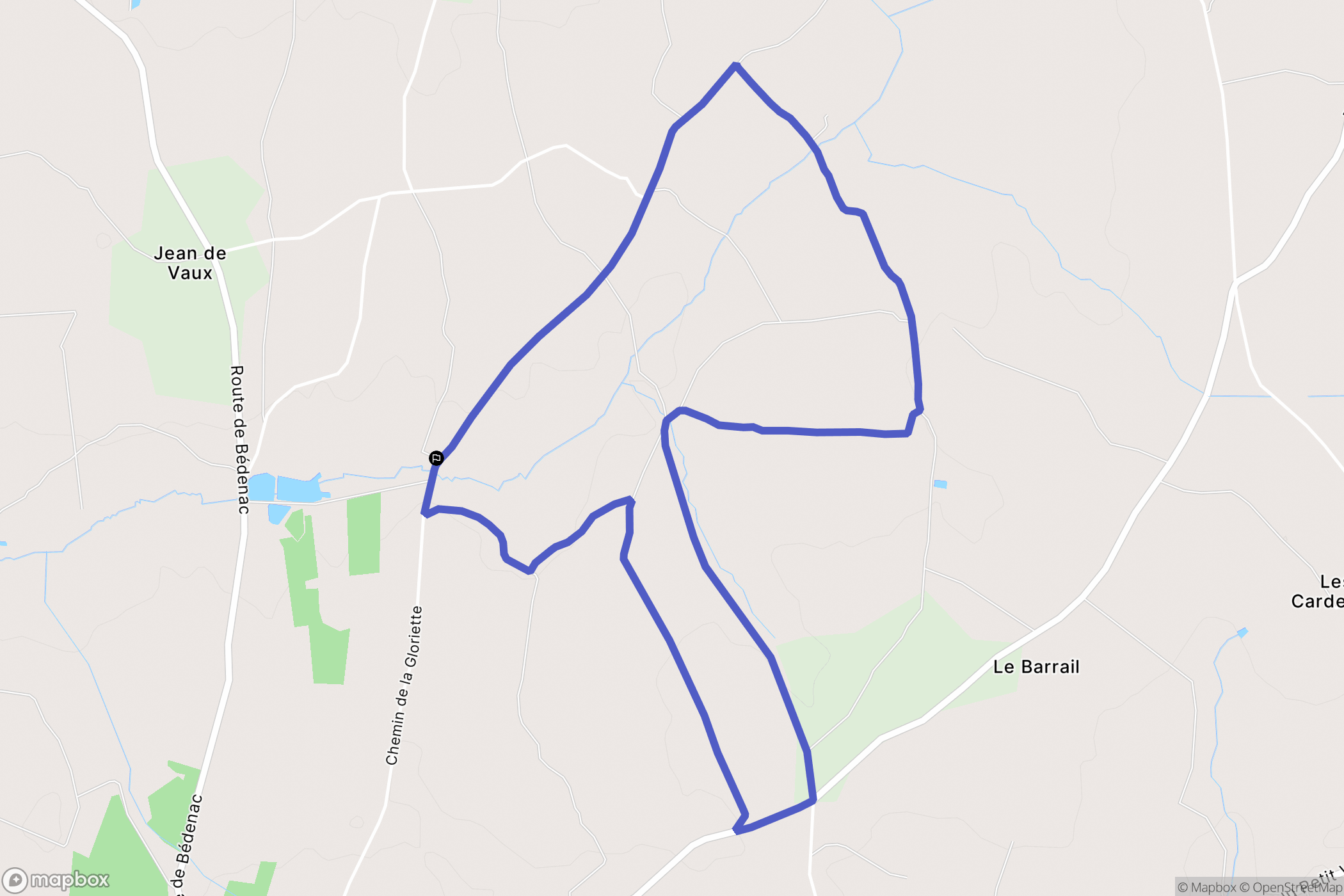 Lapouyade : carte du parcours de randonnée - France