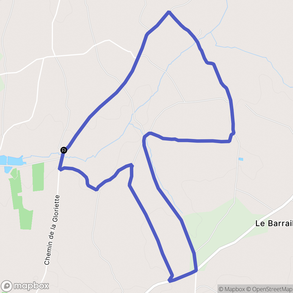 Lapouyade : carte du parcours de randonnée - France