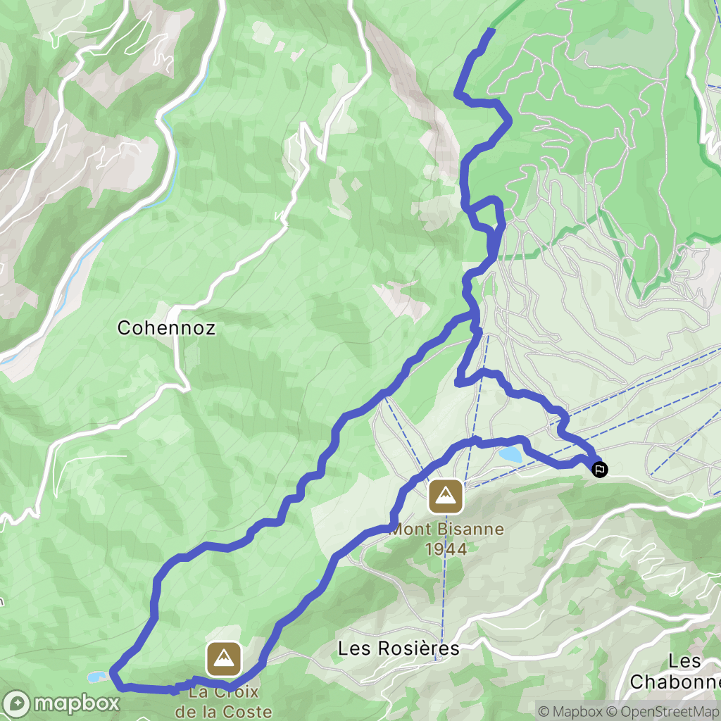 Villard-sur-Doron : carte du parcours de randonnée - France