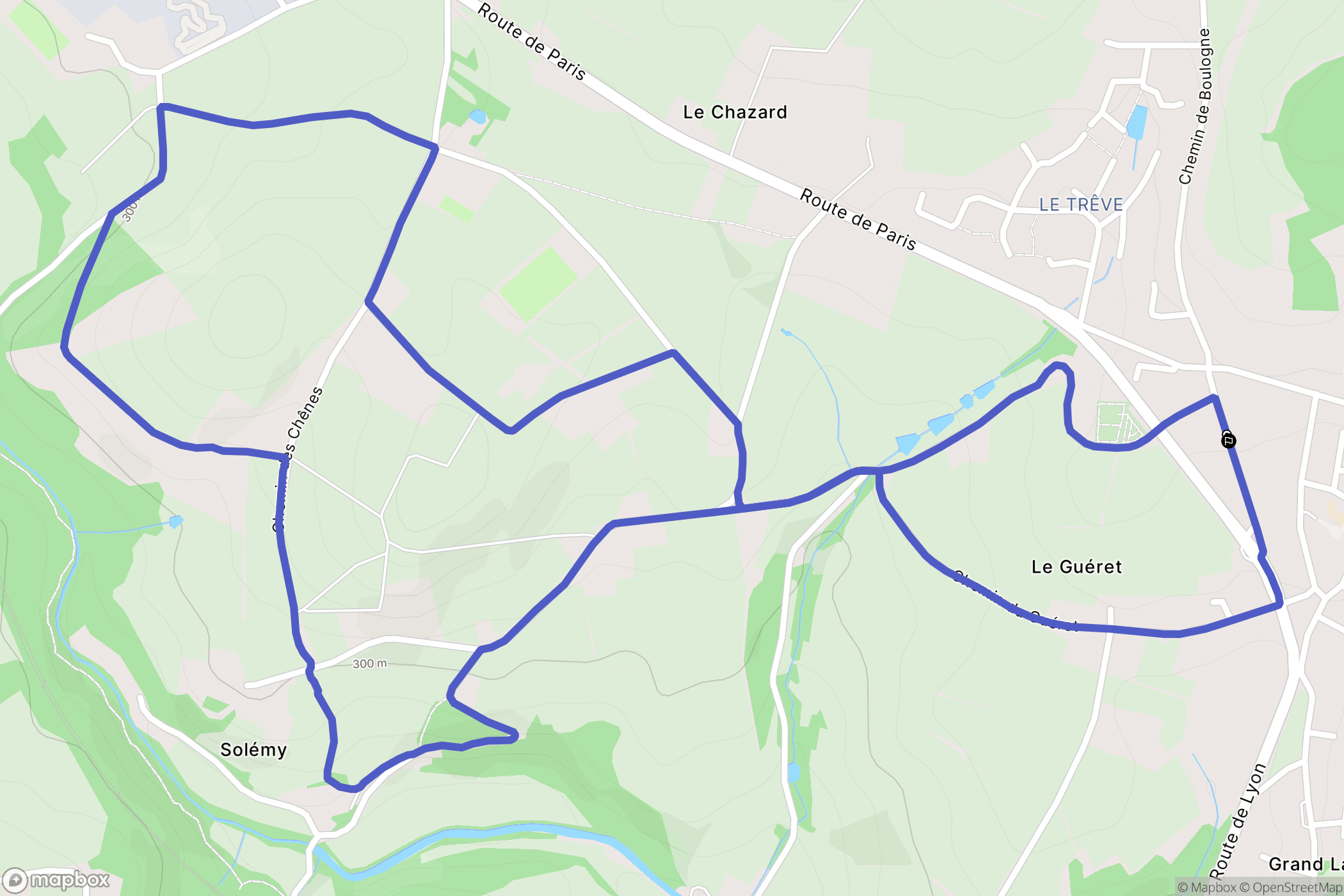 Bully : carte du parcours de randonnée - France