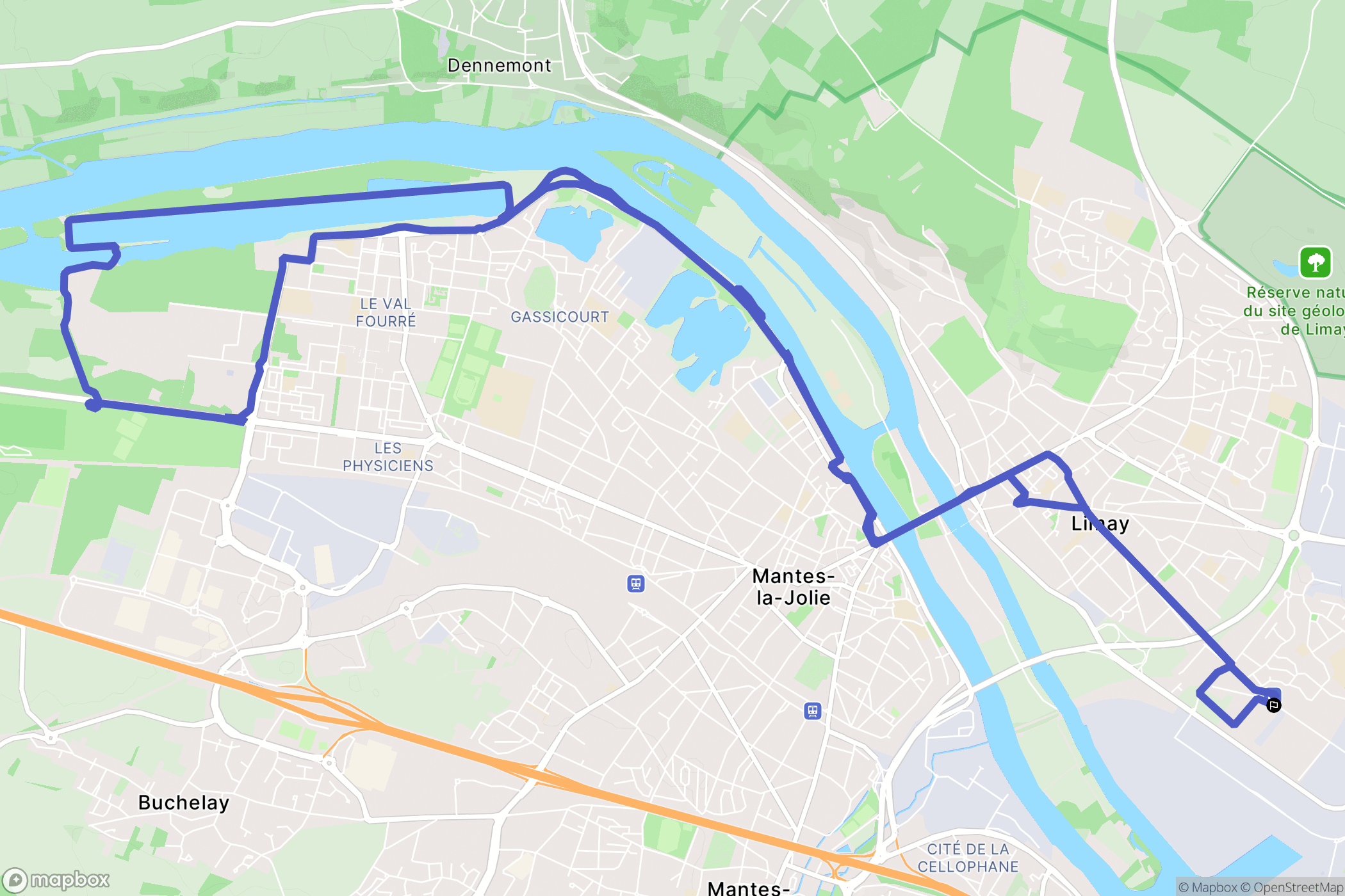 Limay : carte du parcours de randonnée - France