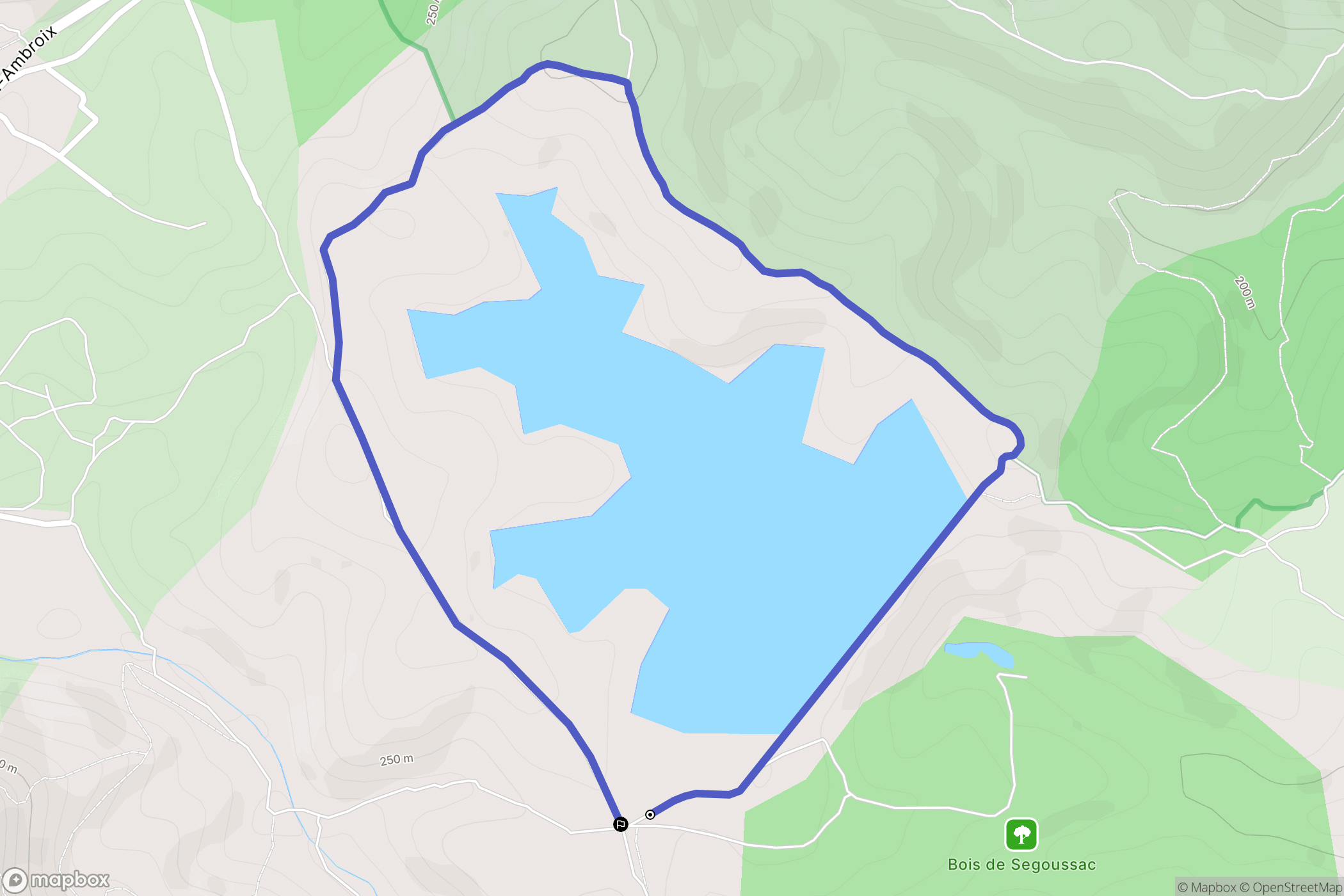 Rousson : carte du parcours de randonnée - France