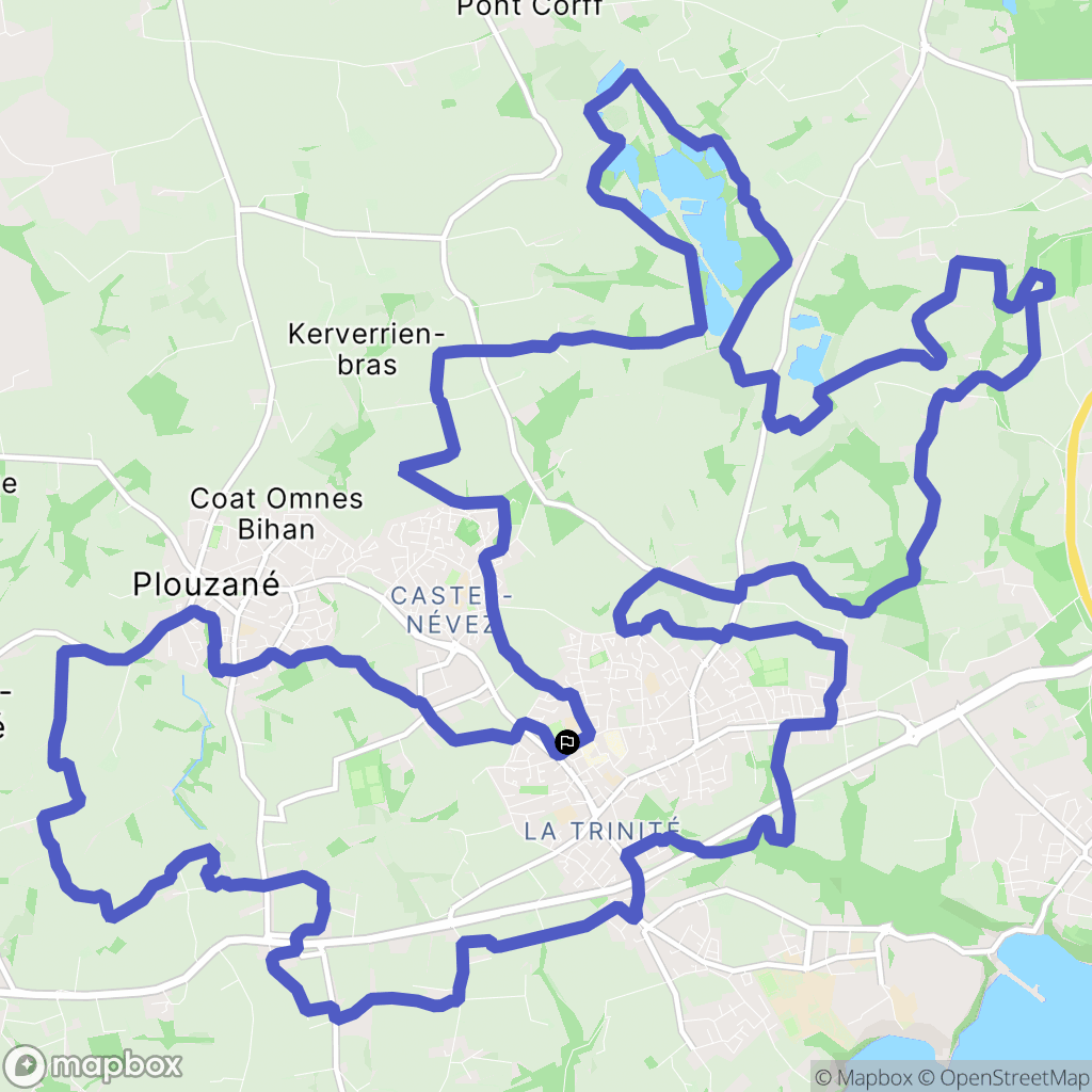 Plouzané : carte du parcours de randonnée - France