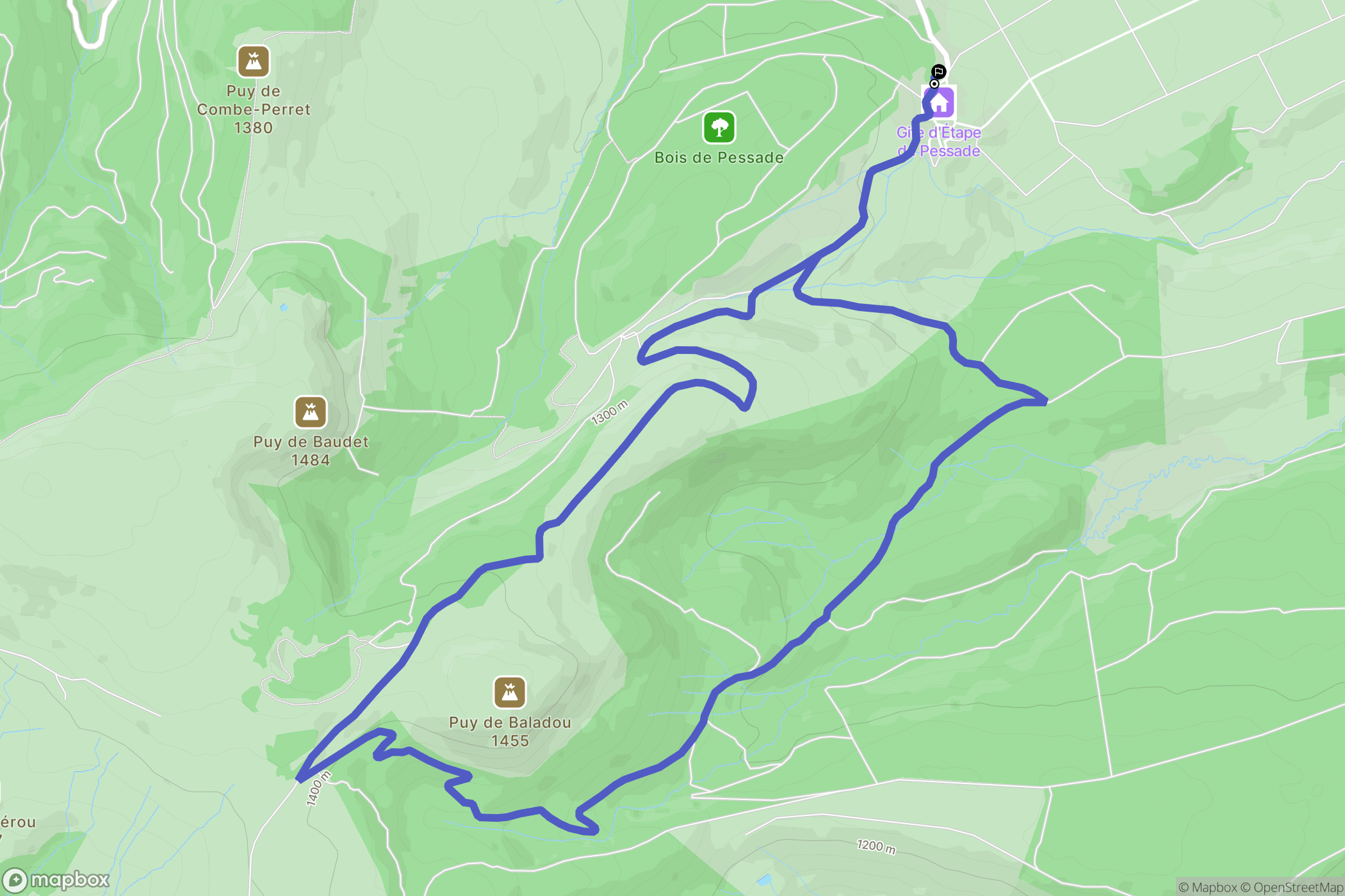Saulzet-le-Froid : carte du parcours de randonnée - France