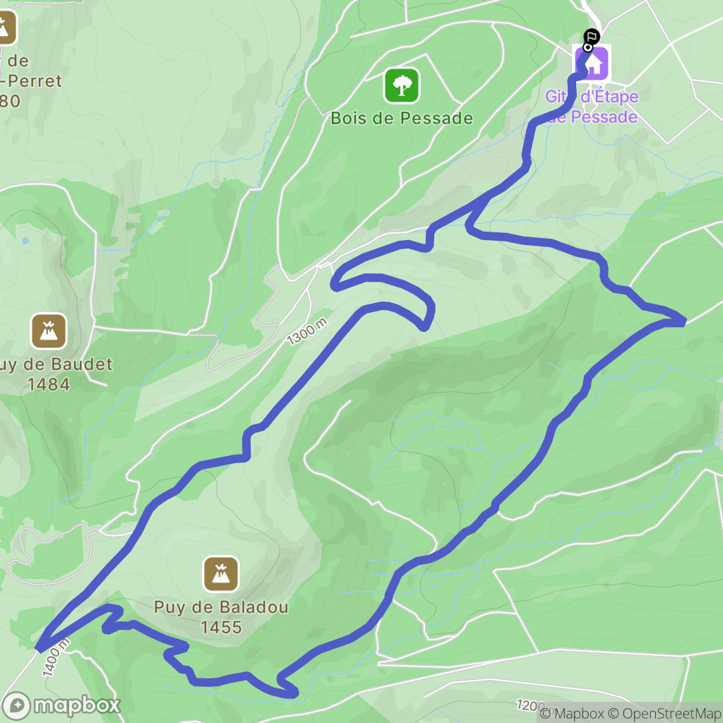 Saulzet-le-Froid : carte du parcours de randonnée - France