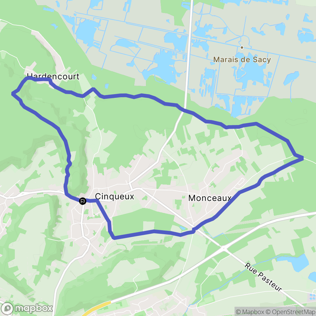 Cinqueux : carte du parcours de randonnée - France