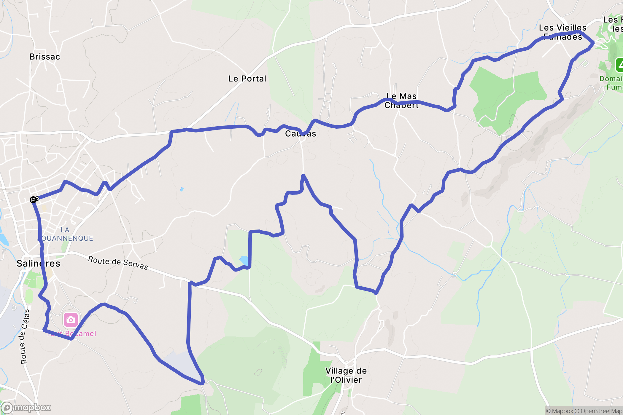 Salindres : carte du parcours de randonnée - France