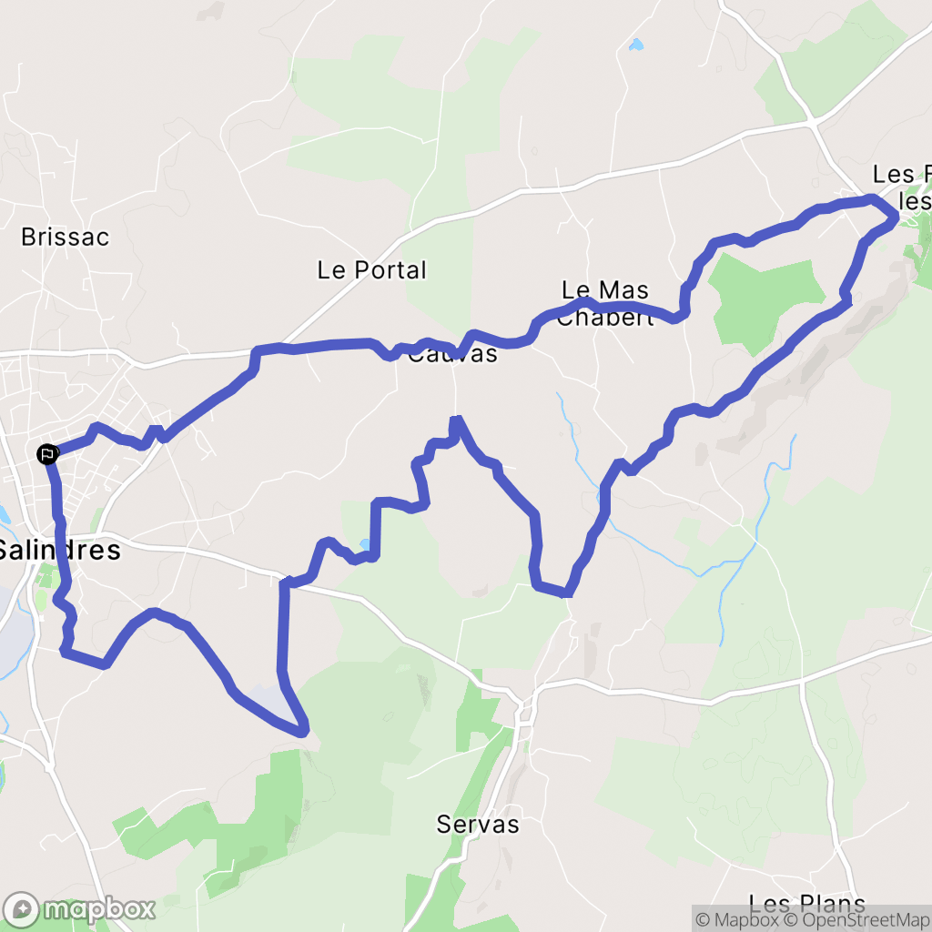 Salindres : carte du parcours de randonnée - France