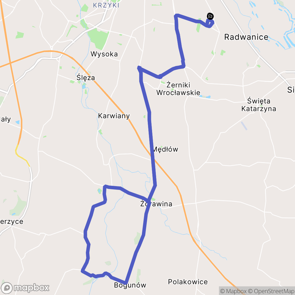 Wrocław: mapa trasy - Poland