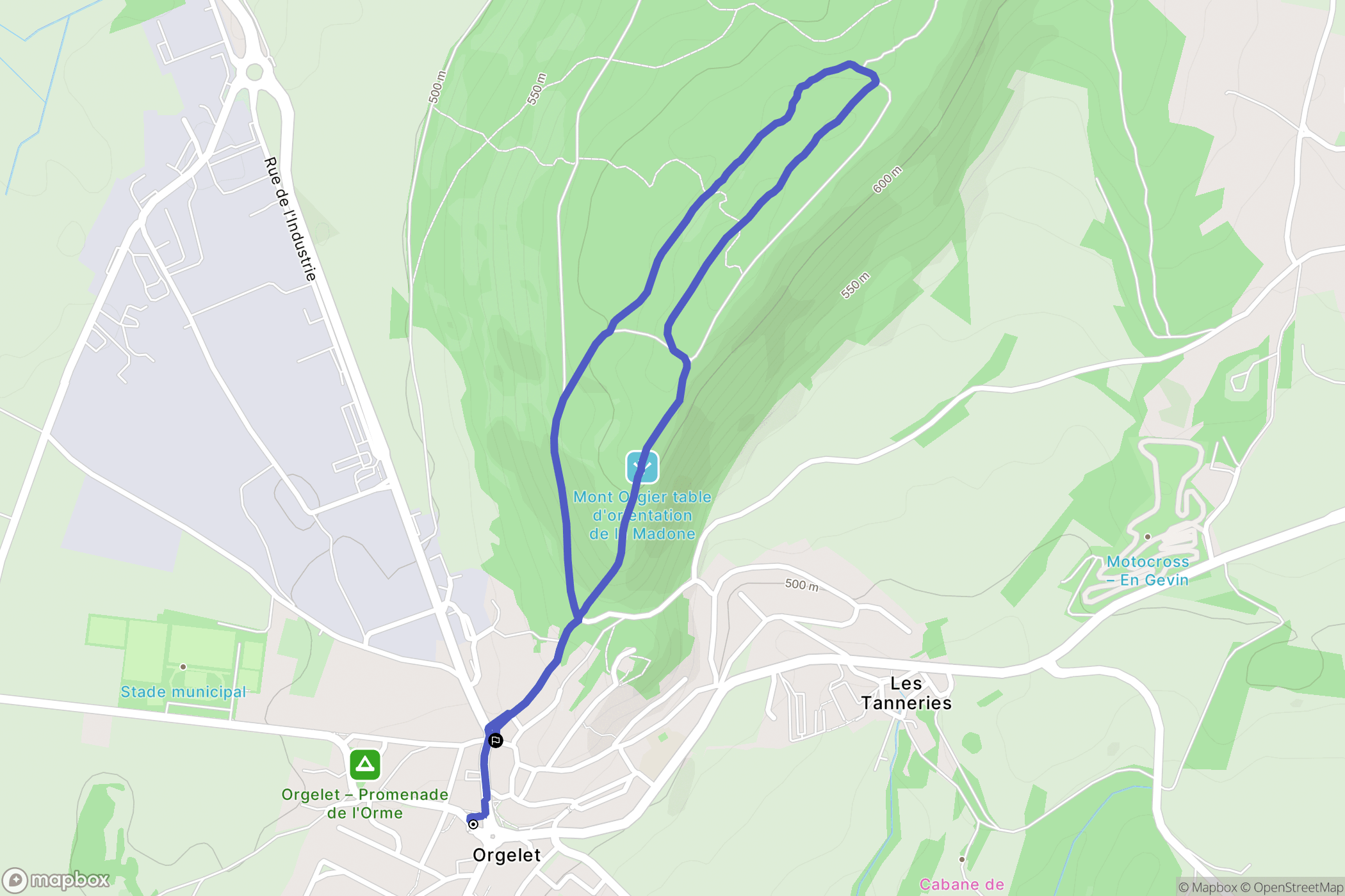 Orgelet : carte du parcours de randonnée - France