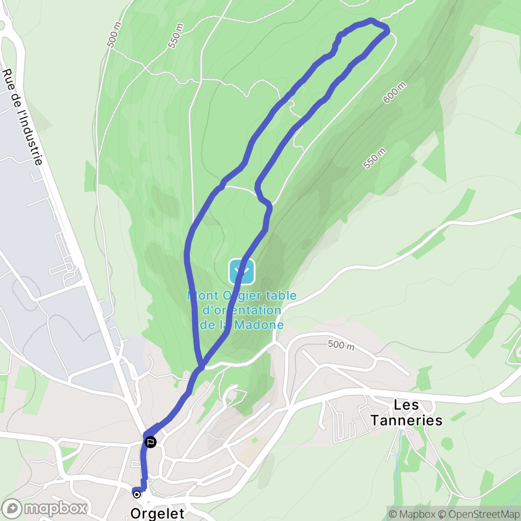 Orgelet : carte du parcours de randonnée - France