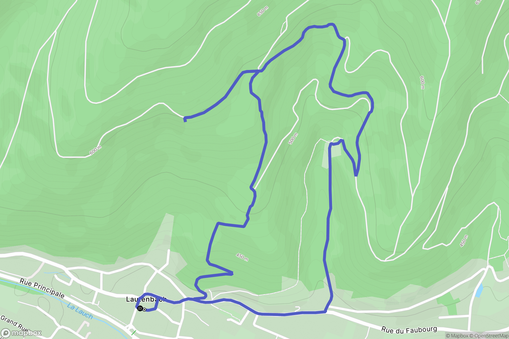 Lautenbach : carte du parcours de randonnée - France