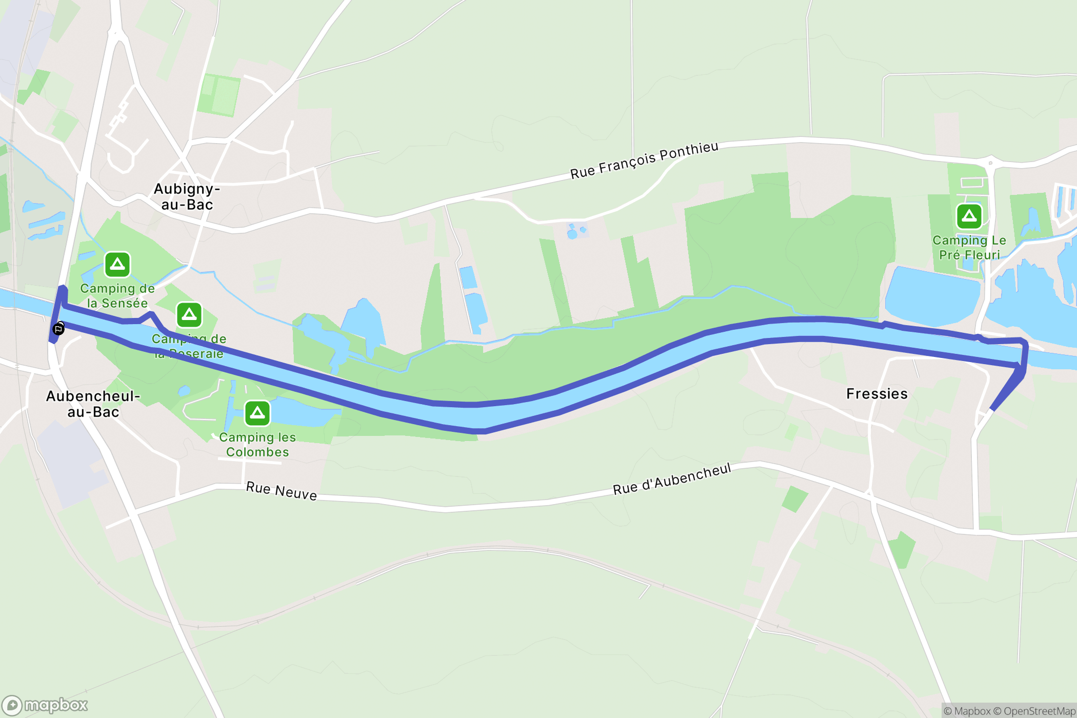 Aubigny-au-Bac : carte du parcours de randonnée - France