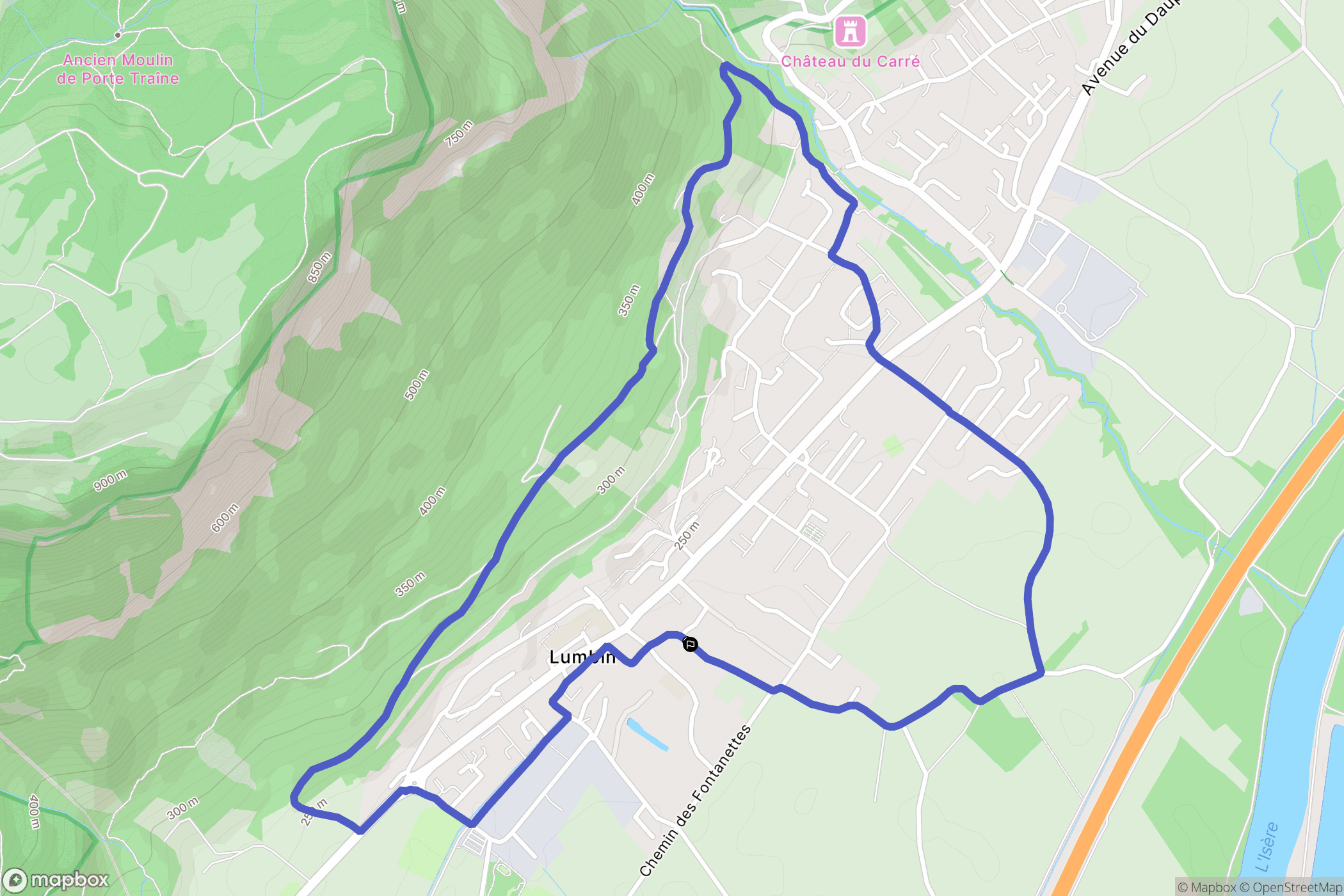 Lumbin : carte du parcours de randonnée - France