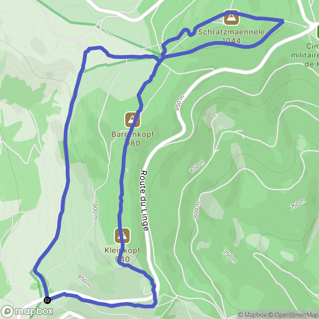 Hohrod : carte du parcours de randonnée - France