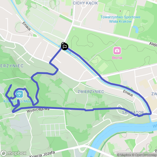 Kraków: mapa trasy - Poland