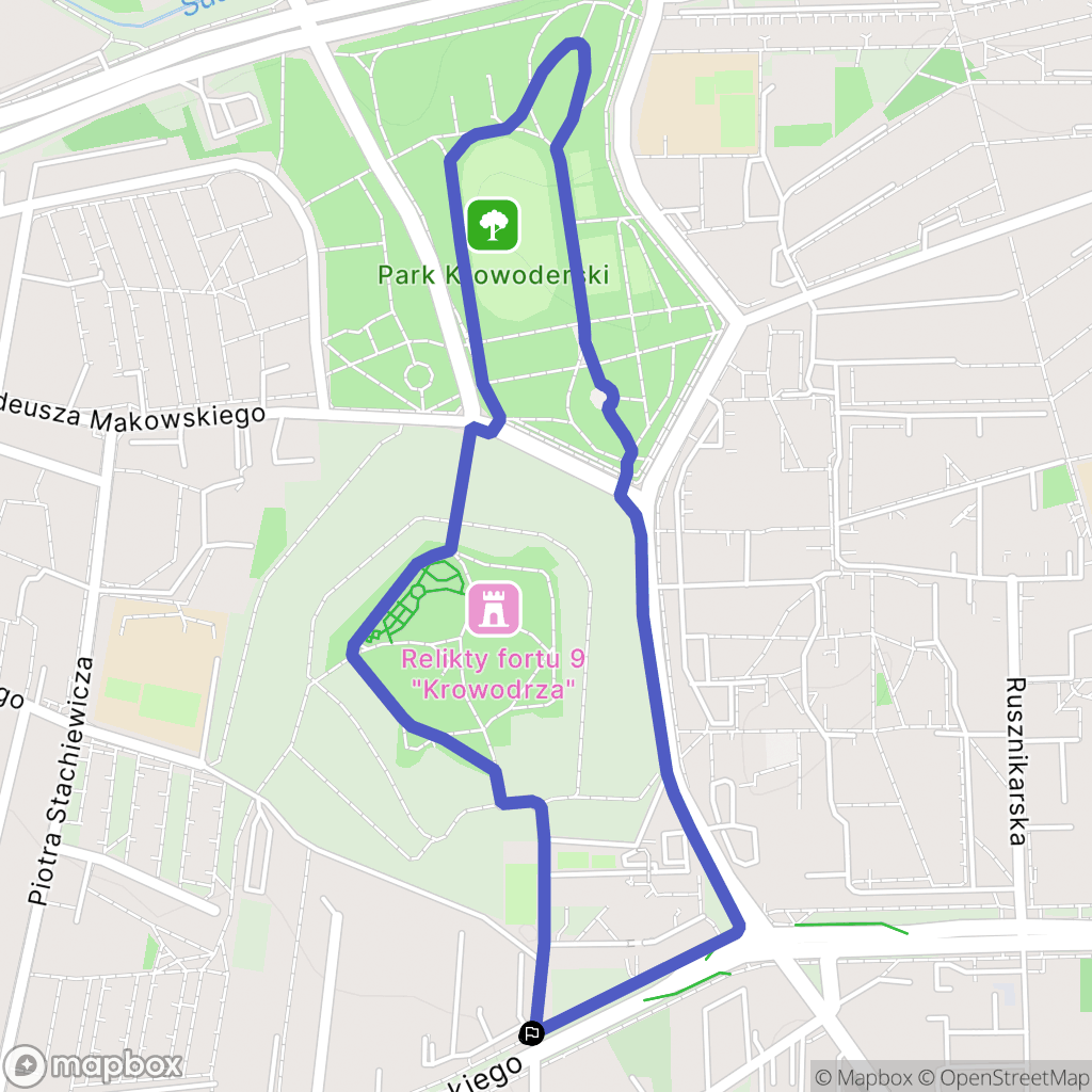 Kraków: mapa trasy - Poland