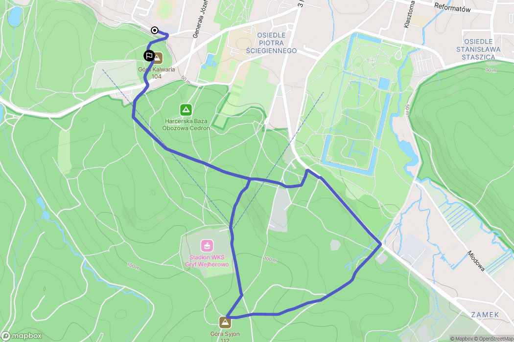 Wejherowo: mapa trasy - Poland