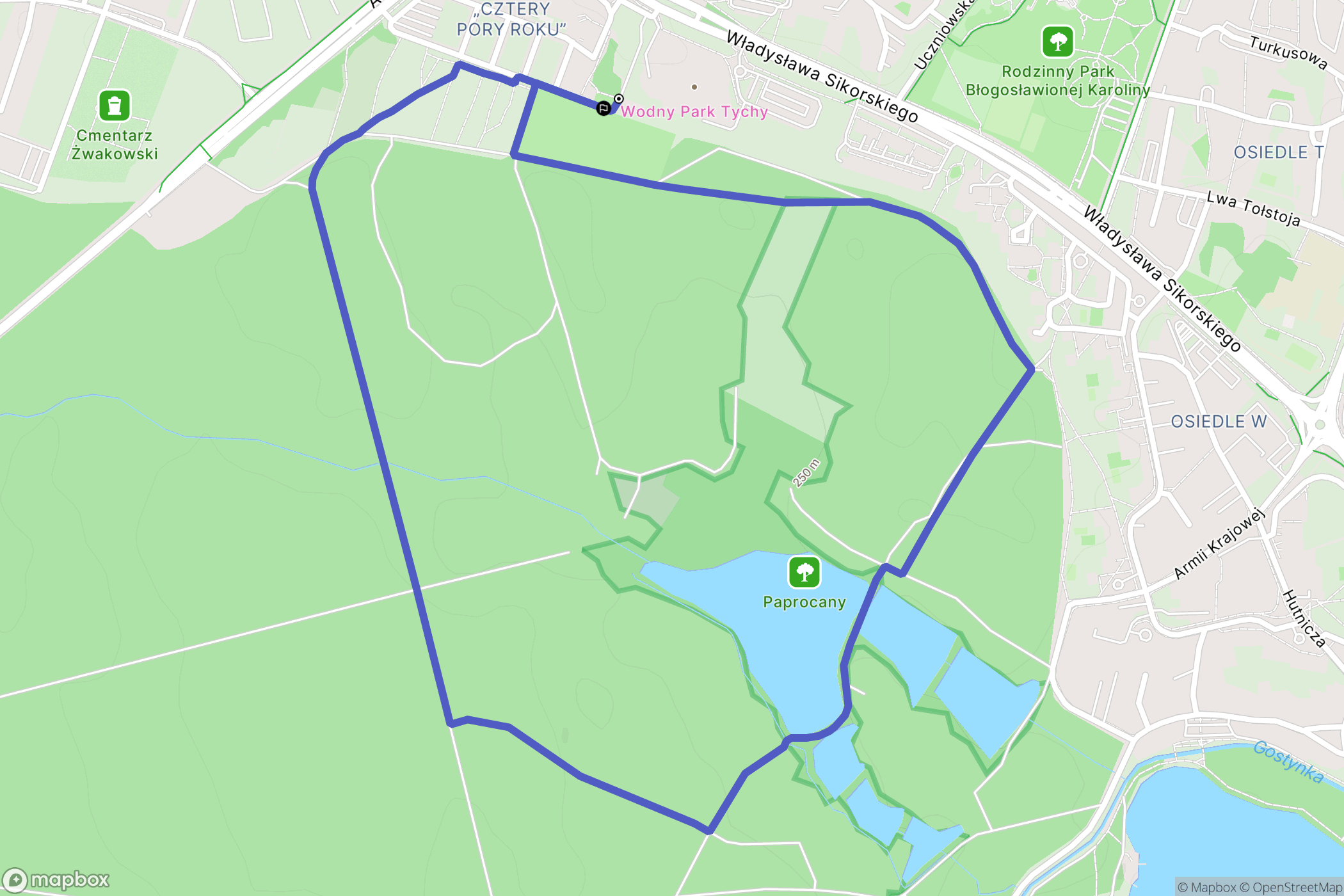 Tychy: mapa trasy - Poland