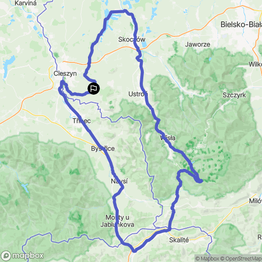 Dzięgielów: mapa trasy - Poland