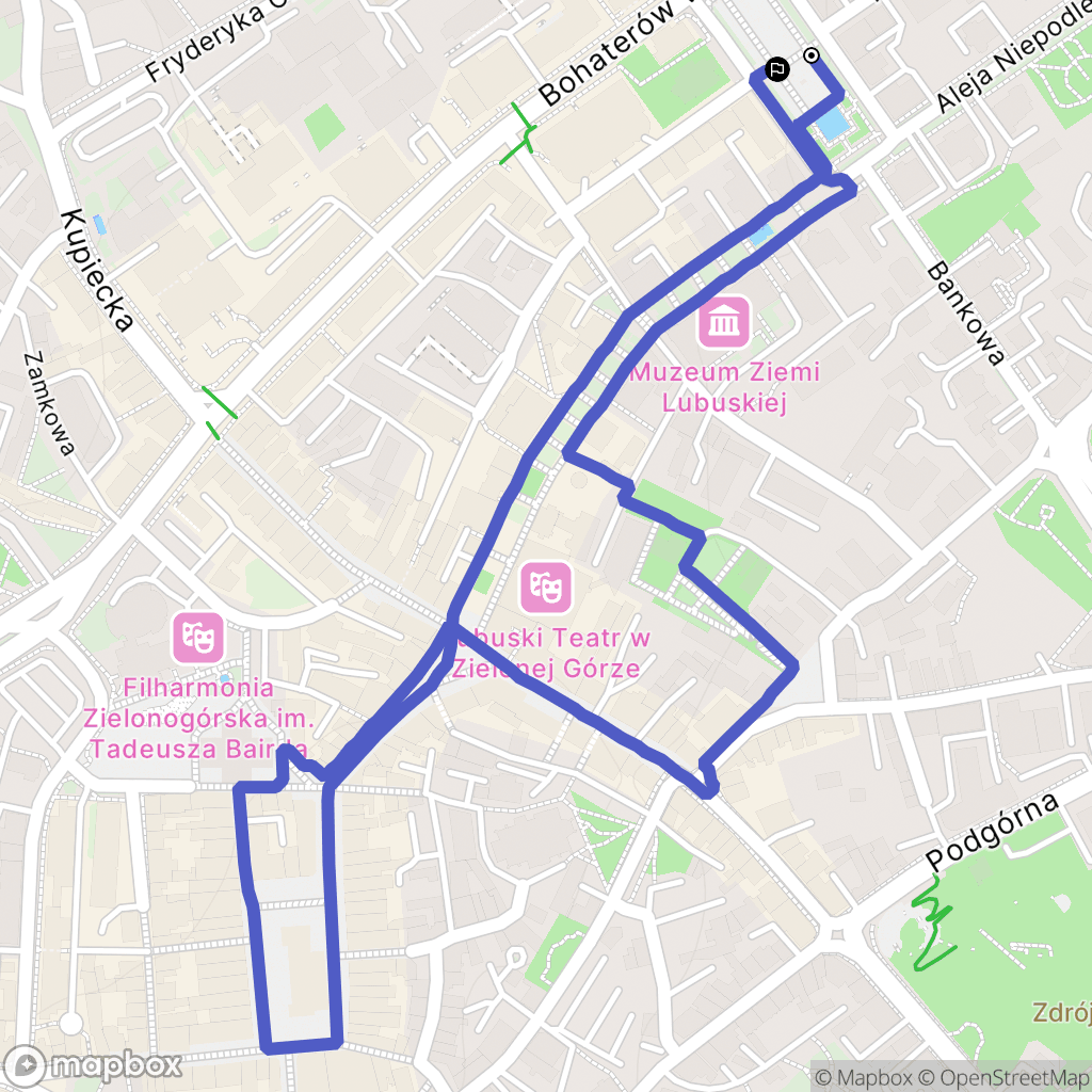 Zielona Góra: mapa trasy - Poland